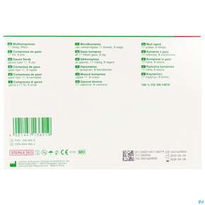 Mullkompressen Gazin Baumw.17faedig Steril 8fach 7,5x 7,5cm 50x2 100st, A-Nr.: 2309256 - 01