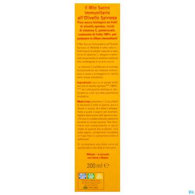 Sie sehen eine Packung Weleda Mein Sanddorn Immunsaft 200ml, Produktbild: 05 Weleda Mein Sanddorn Immunsaft 200ml, A-Nr.: 5829105 - 05