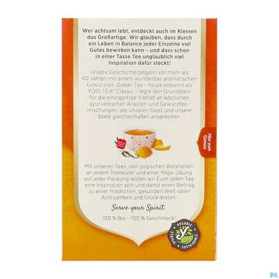 Sie sehen eine Packung Yogi Tea Bio Kurkuma Orange 17st, Produktbild: 10 Yogi Tea Bio Kurkuma Orange 17st, A-Nr.: 5750102 - 10