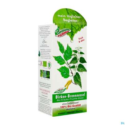 Sie sehen eine Packung Birken Brennessel Elixier Kraeuterfit Alkoholfrei Bio Kraeuter Fruechte 330ml, Produktbild: 01 Birken Brennessel Elixier Kraeuterfit Alkoholfrei Bio Kraeuter Fruechte 330ml, A-Nr.: 3961728 - 01