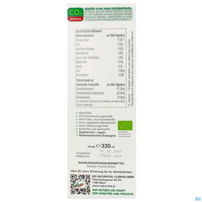 Sie sehen eine Packung Birken Brennessel Elixier Kraeuterfit Alkoholfrei Bio Kraeuter Fruechte 330ml, Produktbild: 07 Birken Brennessel Elixier Kraeuterfit Alkoholfrei Bio Kraeuter Fruechte 330ml, A-Nr.: 3961728 - 07