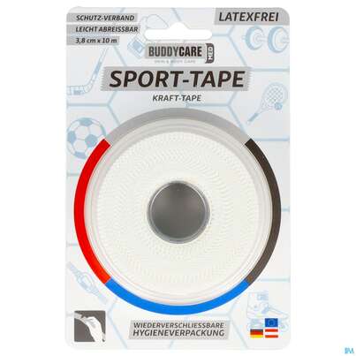 Sie sehen eine Packung Tape Buddycare/med/sport Latexfrei 3,8cmx 10m Weiss 1st, Produktbild: 02 Tape Buddycare/med/sport Latexfrei 3,8cmx 10m Weiss 1st, A-Nr.: 5845009 - 02