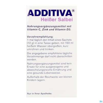 Sie sehen eine Packung Additiva Pulver Heisser Salbei 10012 10st, Produktbild: 11 Additiva Pulver Heisser Salbei 10012 10st, A-Nr.: 5810117 - 11
