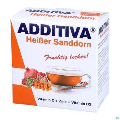 Sie sehen eine Packung Additiva Pulver Heisser Sanddorn Granatapfel 10st, Produktbild: 04 Additiva Pulver Heisser Sanddorn Granatapfel 10st, A-Nr.: 5810146 - 04