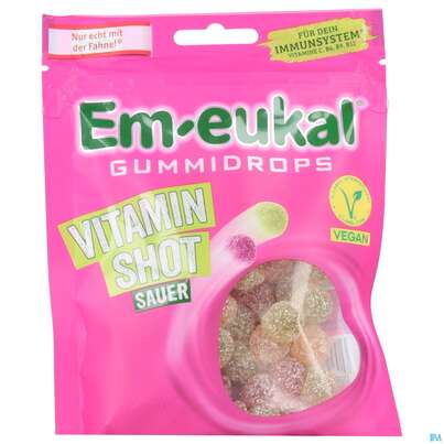 Sie sehen eine Packung Em-eukal Gummidrops Vitamin Shot Sauer Vegan 90g, Produktbild: 02 Em-eukal Gummidrops Vitamin Shot Sauer Vegan 90g, A-Nr.: 5899554 - 02