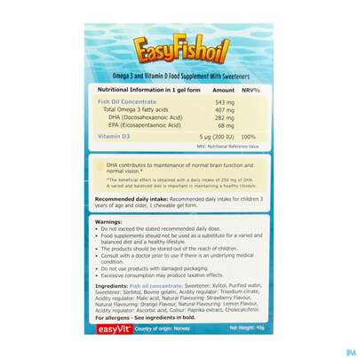 Sie sehen eine Packung Fish Oil Easy Omega 3 Gum 30st, Produktbild: 04 Fish Oil Easy Omega 3 Gum 30st, A-Nr.: 5730246 - 04