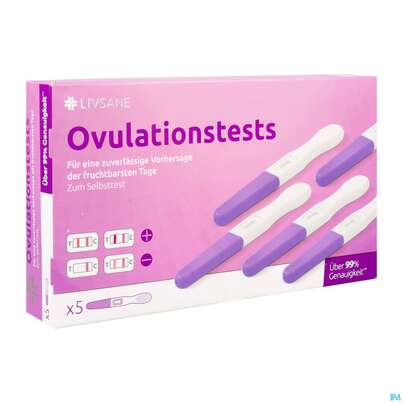 Sie sehen eine Packung Ovulationstest Livsane 5st, Produktbild: 02 Ovulationstest Livsane 5st, A-Nr.: 5848918 - 02