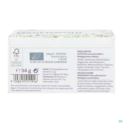 Sie sehen eine Packung Sonnenmoor Bio/tee Im Filterbeutel Magenwohl 34g, Produktbild: 04 Sonnenmoor Bio/tee Im Filterbeutel Magenwohl 34g, A-Nr.: 5934291 - 04