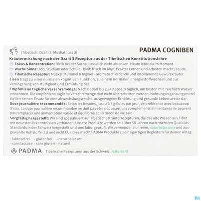 Padma Kapseln Cogniben Konzentration 60st, A-Nr.: 5664466 - 03