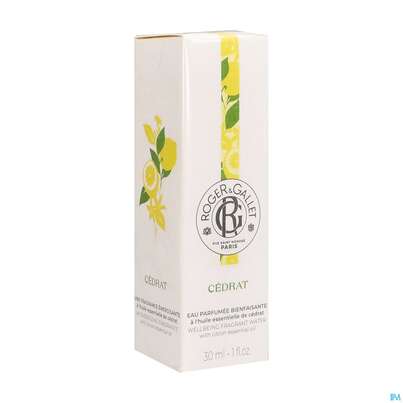 Sie sehen eine Packung Roger&gallet Cédrat Duftendes Wohlfühl-wasser 30ml, Produktbild: 06 Roger&gallet Cédrat Duftendes Wohlfühl-wasser 30ml, A-Nr.: 5668837 - 06