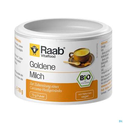 Sie sehen eine Packung Goldene Milch Pulver Bio Raab 70g, Produktbild: 01 Goldene Milch Pulver Bio Raab 70g, A-Nr.: 5871219 - 01