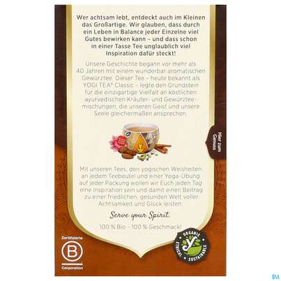 Sie sehen eine Packung Yogi Tea Bio Schoko 37,4g 17st, Produktbild: 03 Yogi Tea Bio Schoko 37,4g 17st, A-Nr.: 5749783 - 03