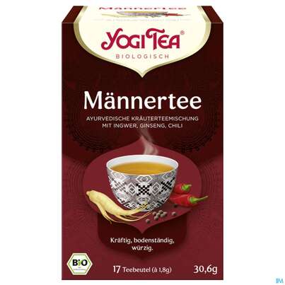 Sie sehen eine Packung Yogi Tea Bio Maenner Tee 30,6g 17st, Produktbild: 02 Yogi Tea Bio Maenner Tee 30,6g 17st, A-Nr.: 5749978 - 02