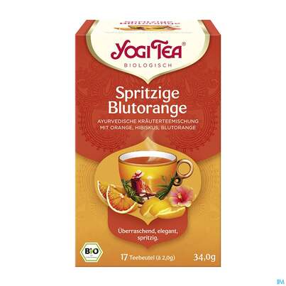 Sie sehen eine Packung Yogi Tea Bio Blutorange 34,0g 17st, Produktbild: 01 Yogi Tea Bio Blutorange 34,0g 17st, A-Nr.: 5961359 - 01