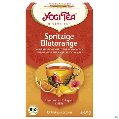 Sie sehen eine Packung Yogi Tea Bio Blutorange 34,0g 17st, Produktbild: 02 Yogi Tea Bio Blutorange 34,0g 17st, A-Nr.: 5961359 - 02