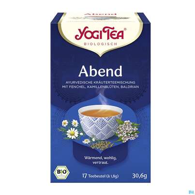 Sie sehen eine Packung Yogi Tea Bio Abend 30,6g 17st, Produktbild: 01 Yogi Tea Bio Abend 30,6g 17st, A-Nr.: 5749955 - 01