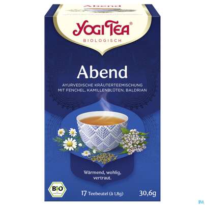 Sie sehen eine Packung Yogi Tea Bio Abend 30,6g 17st, Produktbild: 02 Yogi Tea Bio Abend 30,6g 17st, A-Nr.: 5749955 - 02
