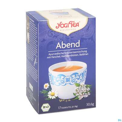 Sie sehen eine Packung Yogi Tea Bio Abend 30,6g 17st, Produktbild: 03 Yogi Tea Bio Abend 30,6g 17st, A-Nr.: 5749955 - 03