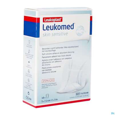 Wundverband Leukomed/skin Sensitive Vliesverband +auflage Steril 5x 7,2cm 10st, A-Nr.: 5609036 - 04