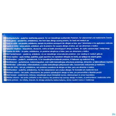 Sie sehen eine Packung Untersuchungshandschuhe Nitril/unsteril Puderfrei/hypoallergen Safe Light Weiss M 27059 100st, Produktbild: 08 Untersuchungshandschuhe Nitril/unsteril Puderfrei/hypoallergen Safe Light Weiss M 27059 100st, A-Nr.: 3049403 - 08