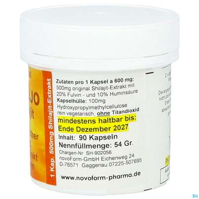 Sie sehen eine Packung Shilajit-mumijo Extrakt Kapseln 90st, Produktbild: 07 Shilajit-mumijo Extrakt Kapseln 90st, A-Nr.: 5869524 - 07