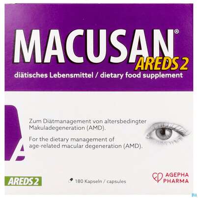 Sie sehen eine Packung Macusan Kapseln Areds2 180st, Produktbild: 01 Macusan Kapseln Areds2 180st, A-Nr.: 5916637 - 01