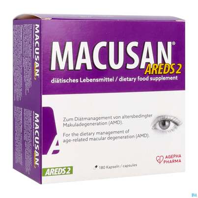 Sie sehen eine Packung Macusan Kapseln Areds2 180st, Produktbild: 02 Macusan Kapseln Areds2 180st, A-Nr.: 5916637 - 02