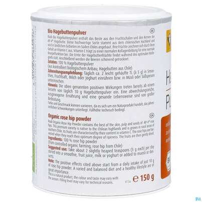 Sie sehen eine Packung Hagebutten Pulver Bio Raab 150g, Produktbild: 06 Hagebutten Pulver Bio Raab 150g, A-Nr.: 5870438 - 06