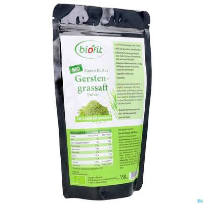 Sie sehen eine Packung Gerstengrass Saft Pulver Bio 100% Rein Rohkostqualitaet Konzentr.inhaltsstoffe 150g, Produktbild: 03 Gerstengrass Saft Pulver Bio 100% Rein Rohkostqualitaet Konzentr.inhaltsstoffe 150g, A-Nr.: 5647083 - 03