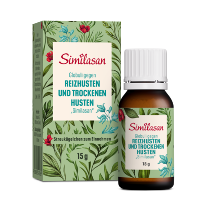 Sie sehen eine Packung Globuli gegen Reizhusten und trockenen Husten „Similasan“, Produktbild: 01 Globuli gegen Reizhusten und trockenen Husten „Similasan“, A-Nr.: 2420864 - 01