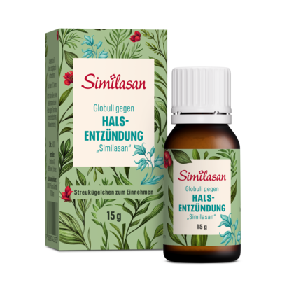 Sie sehen eine Packung Globuli gegen Halsentzündung „Similasan“, Produktbild: 01 Globuli gegen Halsentzündung „Similasan“, A-Nr.: 2420930 - 01