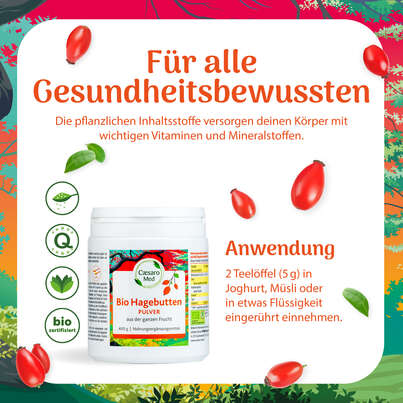 Sie sehen eine Packung Hagebuttenpulver Caesaro Med 400 g, Produktbild: 03 Hagebuttenpulver Caesaro Med 400 g, A-Nr.: 3148306 - 03