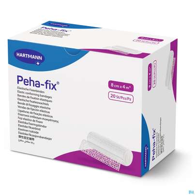 Sie sehen eine Packung Elastische Binden Peha-fix Fixierbinde 4mx 8cm 20st, Produktbild: 04 Elastische Binden Peha-fix Fixierbinde 4mx 8cm 20st, A-Nr.: 4902863 - 04