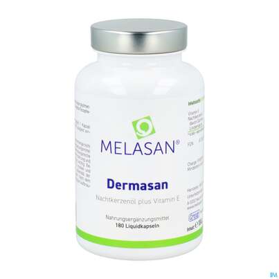 Sie sehen eine Packung Nachtkerzenoel Kapseln Melasan Dermasan +vitamin E 10mg 180st, Produktbild: 01 Nachtkerzenoel Kapseln Melasan Dermasan +vitamin E 10mg 180st, A-Nr.: 2024074 - 01