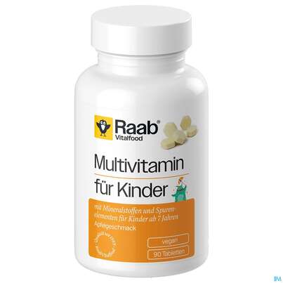 Sie sehen eine Packung Multivitamin Tabl Fuer Kinder Raab 90st, Produktbild: 02 Multivitamin Tabl Fuer Kinder Raab 90st, A-Nr.: 5870674 - 02