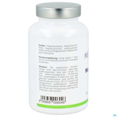 Sie sehen eine Packung Magnesium Kapseln Komplex -melasan 610mg 180st, Produktbild: 03 Magnesium Kapseln Komplex -melasan 610mg 180st, A-Nr.: 2673074 - 03