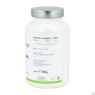 Sie sehen eine Packung Magnesium Kapseln Komplex -melasan 610mg 180st, Produktbild: 05 Magnesium Kapseln Komplex -melasan 610mg 180st, A-Nr.: 2673074 - 05