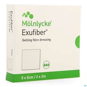 Exufiber Steril 5x 5cm 10st, A-Nr.: 4301661 - 01