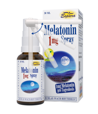 Sie sehen eine Packung Espara Melatonin 1mg Spray, Produktbild: 02 Espara Melatonin 1mg Spray, A-Nr.: 3957425 - 02
