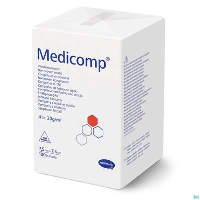Kompressen Medicomp Vliesstoff 4fach Unsteril 7,5x 7,5cm 100st, A-Nr.: 1652035 - 03