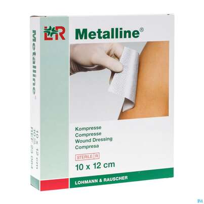 Kompressen Metalline-lohmann Entkeimt 10x 12cm 10st, A-Nr.: 0191477 - 03