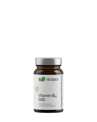 Sie sehen eine Packung nicapur Vitamin B12 500, Produktbild: 01 nicapur Vitamin B12 500, A-Nr.: 4734957 - 01