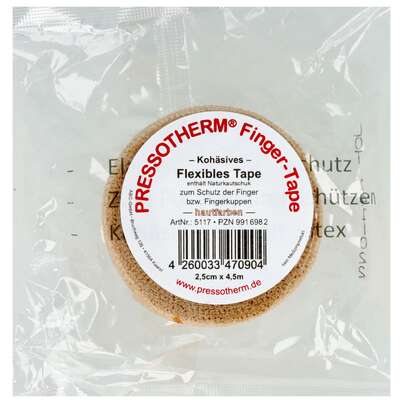 Tape Pressotherm/finger-tape Flexibel Kohaesive 2,5cmx 4,5m Hautfarben 1st, A-Nr.: 4250946 - 02