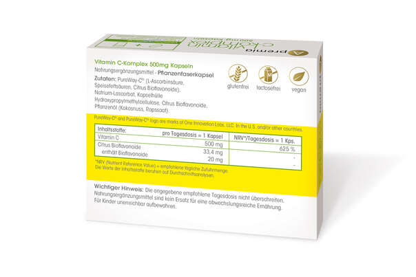 Sie sehen eine Packung Apremia Vitamin C-Komplex Kapseln, Produktbild: 02 Apremia Vitamin C-Komplex Kapseln, A-Nr.: 3936009 - 02