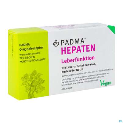 Sie sehen eine Packung Padma Kapseln Hepaten Entgiftung 60st, Produktbild: 02 Padma Kapseln Hepaten Entgiftung 60st, A-Nr.: 5381254 - 02