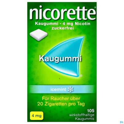 Nicorette Kaugummi Z Raucherentw Icemint 4mg 105st, A-Nr.: 3904251 - 01