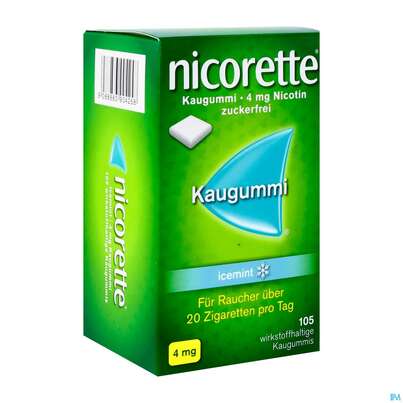 Nicorette Kaugummi Z Raucherentw Icemint 4mg 105st, A-Nr.: 3904251 - 02