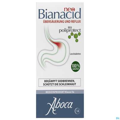 Sie sehen eine Packung Aboca Neobianacid Tabl Minze Ab 6 Jahren 14st, Produktbild: 01 Aboca Neobianacid Tabl Minze Ab 6 Jahren 14st, A-Nr.: 5571931 - 01