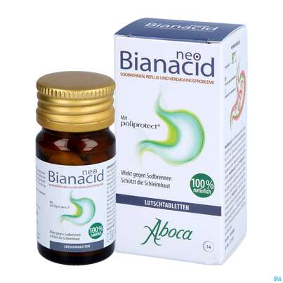 Sie sehen eine Packung Aboca Neobianacid Tabl Uebersaeuerung +reflux Ab 6 Jahren 14st, Produktbild: 08 Aboca Neobianacid Tabl Uebersaeuerung +reflux Ab 6 Jahren 14st, A-Nr.: 5571931 - 08