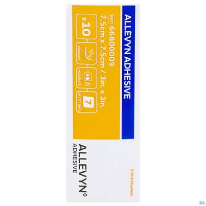 Sie sehen eine Packung Wundverband Allevyn/polyurethan Adhesive 7,5x 7,5cm -tam 10st, Produktbild: 11 Wundverband Allevyn/polyurethan Adhesive 7,5x 7,5cm -tam 10st, A-Nr.: 4736620 - 11